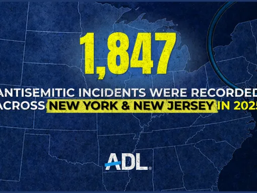 1847 antisemitic incidents were recorded across New York and New Jersey in 2025