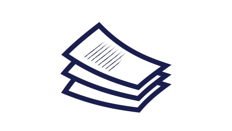 Icon of three sheets of stacked paper