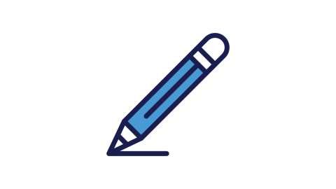 Icon of pencil writing on paper